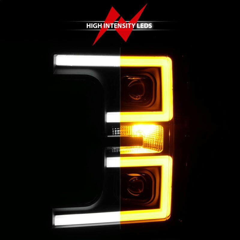 ANZO LED Headlights 17-18 Ford F-250 Super Duty Plank-Style L.E.D. Headlight Black (Pair) Headlights ANZO