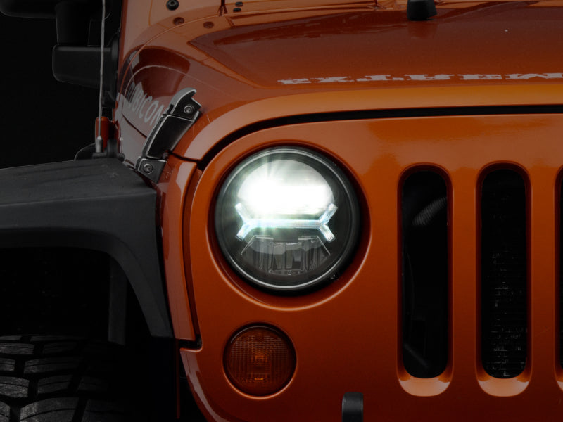 Raxiom 07-18 Jeep Wrangler JK LED Halo Headlights- Black Housing (Clear Lens) Headlights Raxiom