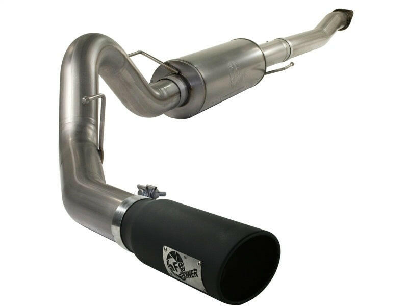 aFe MACHForce XP Exhaust Cat-Back SS-409 4in Black Tip 11-12 Ford F-150 EcoBoost V6-3.5L (tt) Catback aFe