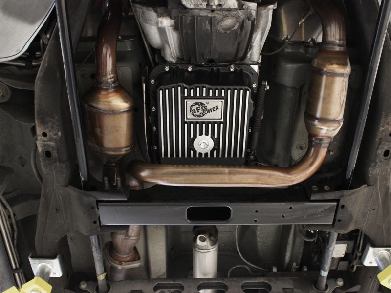 aFe Transmission Pan (Black w/ Machined Fins) GM Trucks 99-16 (4L60-E/4L60E/4L65E/4L70E/4L75E) Diff Covers aFe