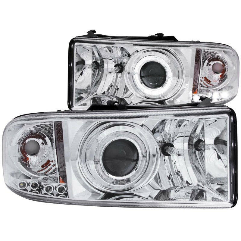ANZO 1994-2001 Dodge Ram Projector Headlights w/ Halo Chrome Headlights ANZO