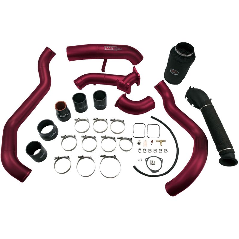 Wehrli 01-04 Chevrolet 6.6L LB7 Duramax High Flow Intake Bundle Kit - WCFab Red Cold Air Intakes Wehrli