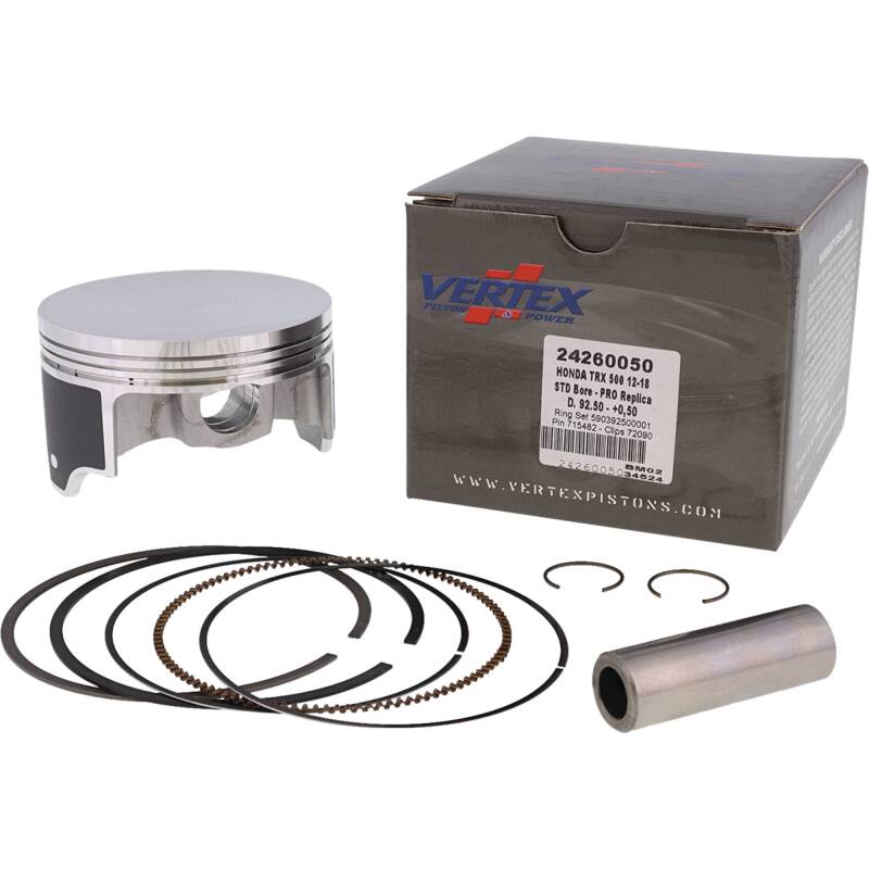 Vertex Piston 15-23 Honda Pioneer 500 500cc +0.50mm Oversized Forged Replica Piston Kit Piston Sets - Powersports Vertex Pistons