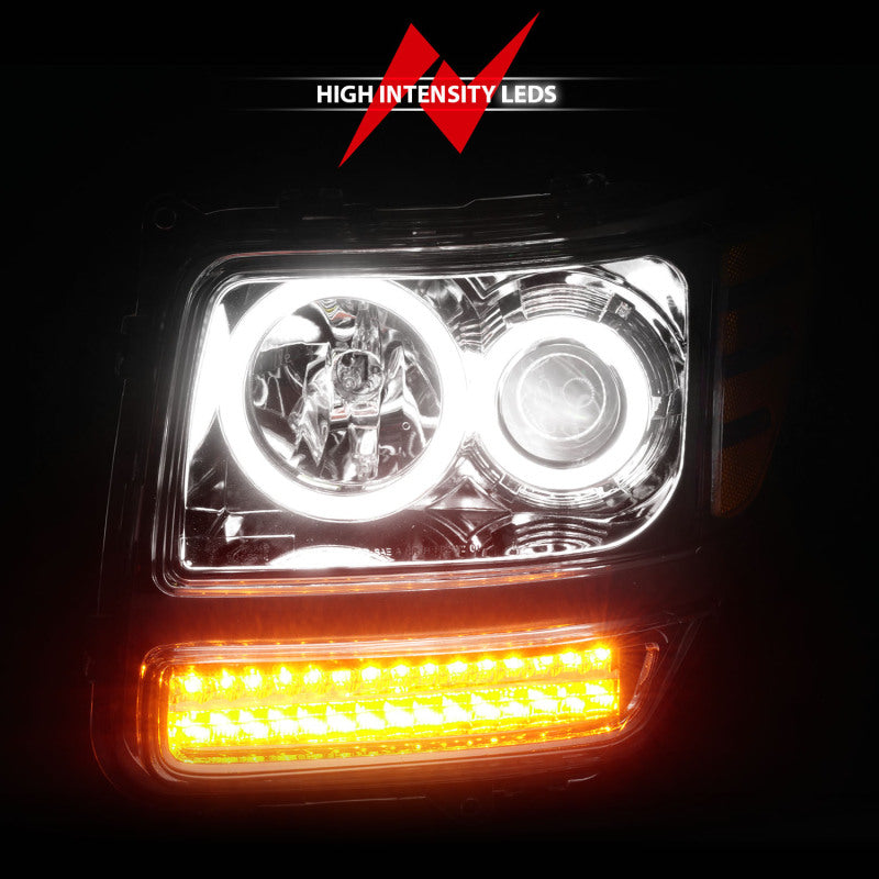 ANZO 2007-2012 Dodge Nitro Projector Headlights w/ Halo Chrome (CCFL) G2 Headlights ANZO