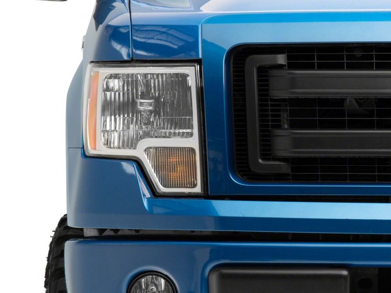 Raxiom 09-14 Ford F-150 Axial OEM Style Rep Headlights- Chrome Housing (Clear Lens) Headlights Raxiom