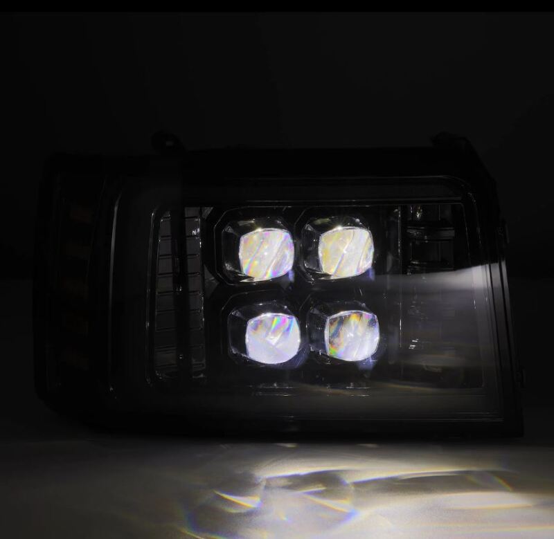 AlphaRex 92-96 Ford F-Series/Bronco NOVA-Series LED Proj Headlight Alpha-Bk w/Actv Light SS & SBDRL Headlights AlphaRex