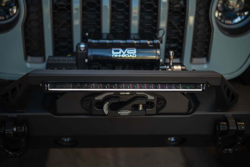 DV8 Offroad 20in Halo Elite Single Row Light Bar with Accent Light - White/Amber Light Bars & Cubes DV8 Offroad