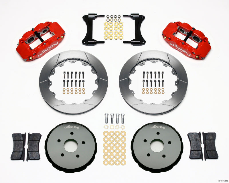 Wilwood Narrow Superlite 6R Front Hat Kit 12.88in Red 2008 Toyota Matrix Big Brake Kits Wilwood