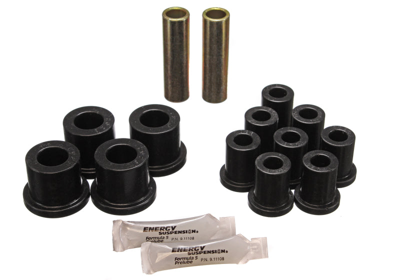 Energy Suspension 70-72 Dodge Charger (w/ 1-1/2in Main Eye) Black Rear Leaf Spring Bushing Set Bushing Kits Energy Suspension