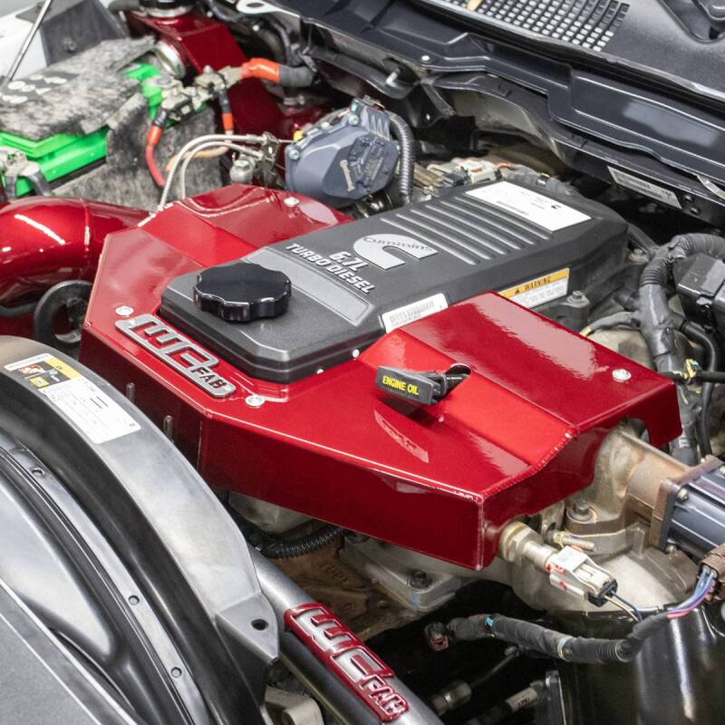 Wehrli 13-23 Dodge Cummins 6.7L Fabricated Aluminum Engine Cover - Fine Texture Black Engine Covers Wehrli