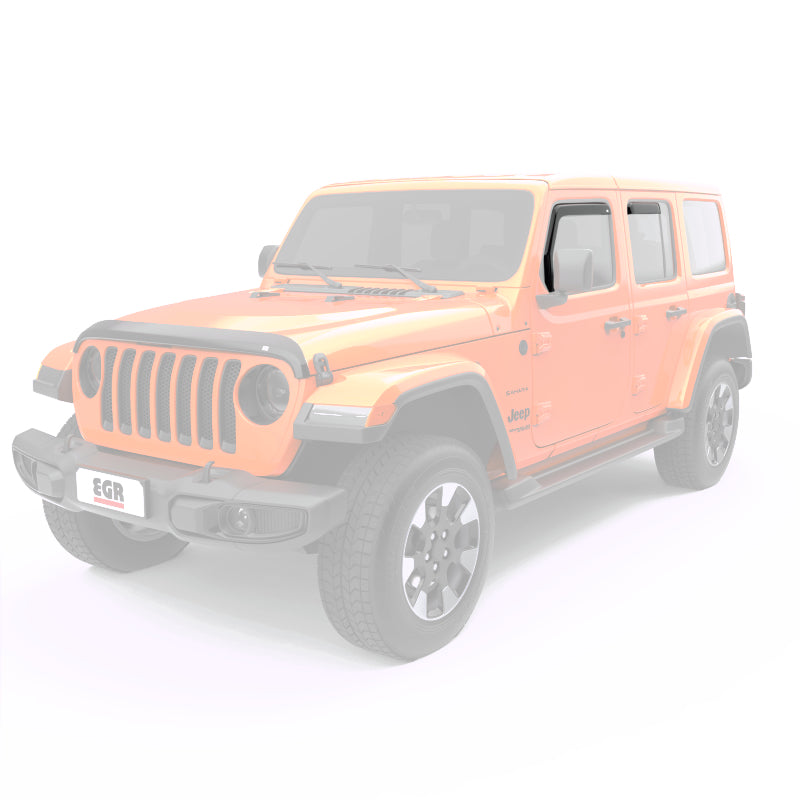 EGR 2018 jeep Wrangler JL SlimLine In-Channel WindowVisors Set of 4 - Dark Smoke Wind Deflectors EGR