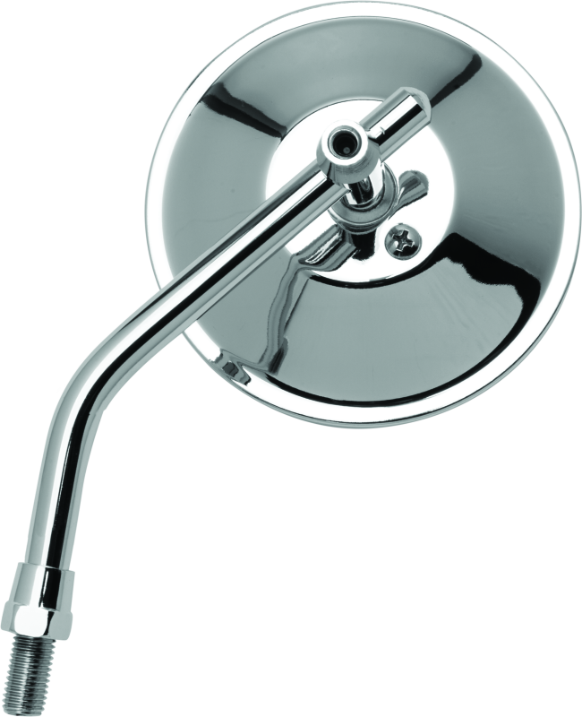 BikeMaster 4in Adjustable Round Mirror 10mm - Each - Chrome Side Mirrors BikeMaster