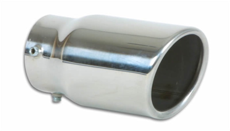 Vibrant 3in Round SS Bolt-On Exhaust Tip (Single Wall Angle Cut Rolled Edge) Tips Vibrant