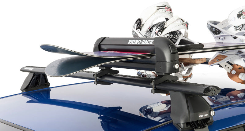 Rhino-Rack Universal Ski/Snowboard Carrier - Fits 3 Pairs of Skis or 2 Snowboards - Black Winter Sport Racks Rhino-Rack