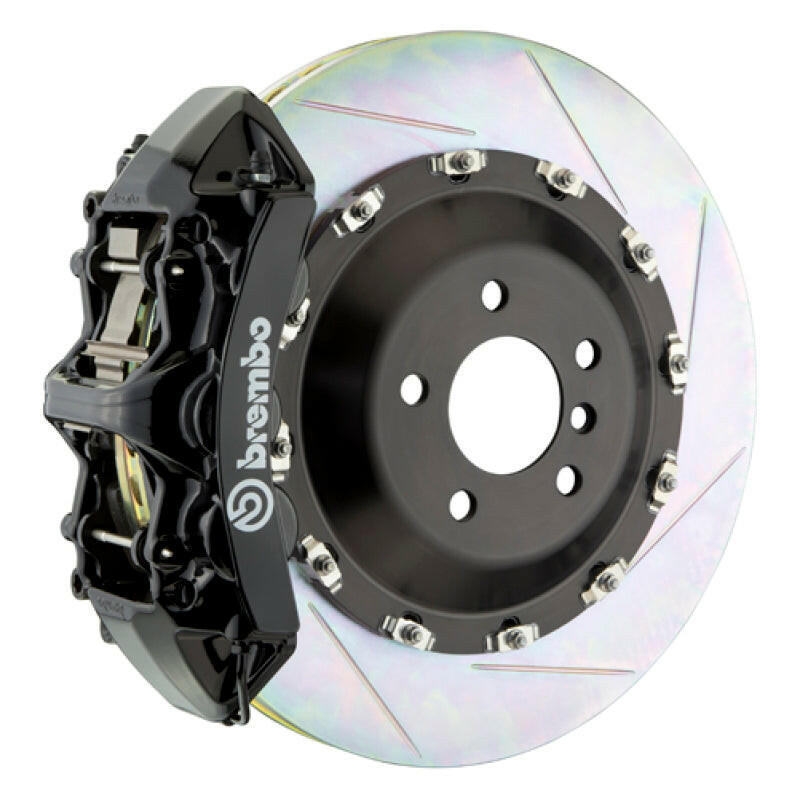 Brembo 15-18 M3 (CC Brake Equipped) Front GT BBK 6 Piston Cast 405x34 2pc Rotor Slotted Type1-Black Brake Kits - Performance Slot Brembo