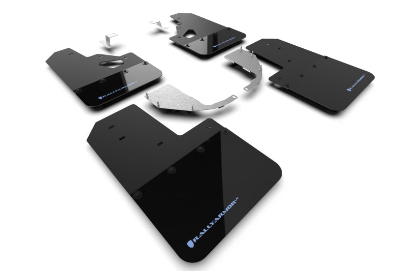 Rally Armor 21-25 Ford Bronco (Steel Bmpr + RR - NO Rptr/Sprt) Blk Mud Flap w/Area Blue Logo Mud Flaps Rally Armor