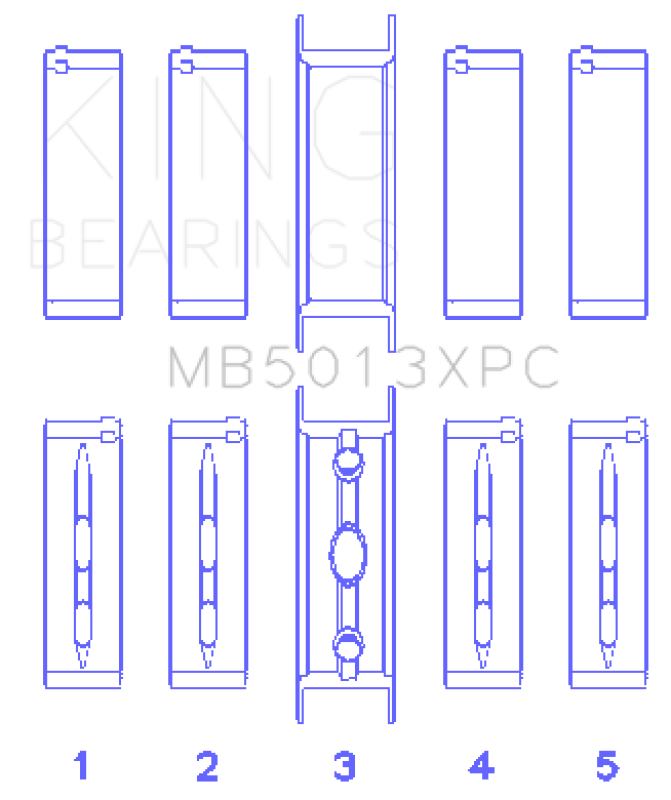 King Engine Bearings GM Vortec / LS-Series Gen III / IV Crankshaft Main Bearing Set (Set of 5) Bearings King Engine Bearings