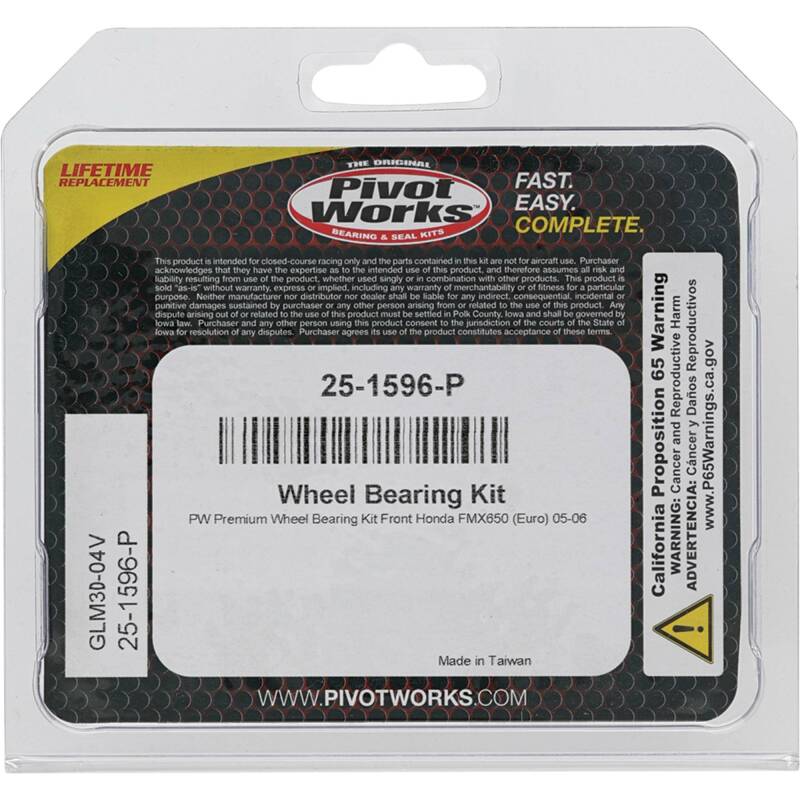 Pivot Works Honda Wheel Bearing Kit Premium Bearings Control Arms Pivot Works