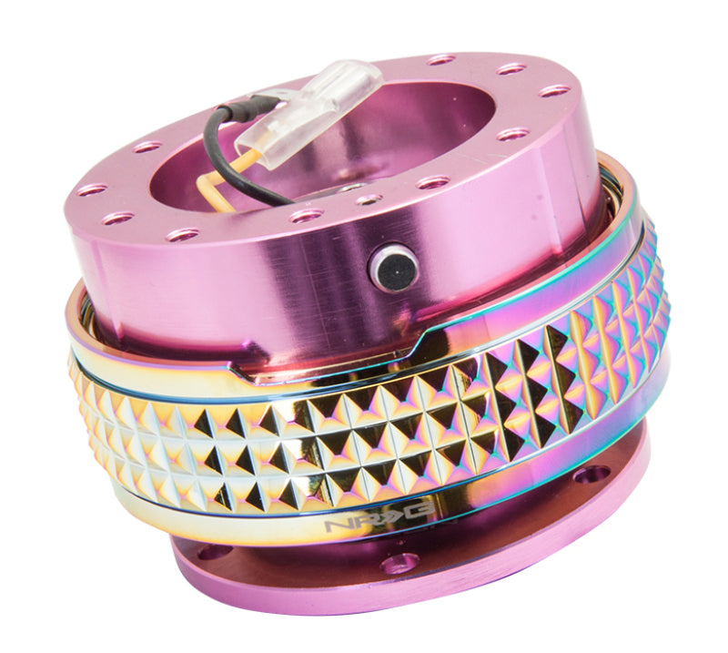 NRG Quick Release Kit - Pyramid Edition - Pink Body / Neochrome Pyramid Ring Quick Release Adapters NRG
