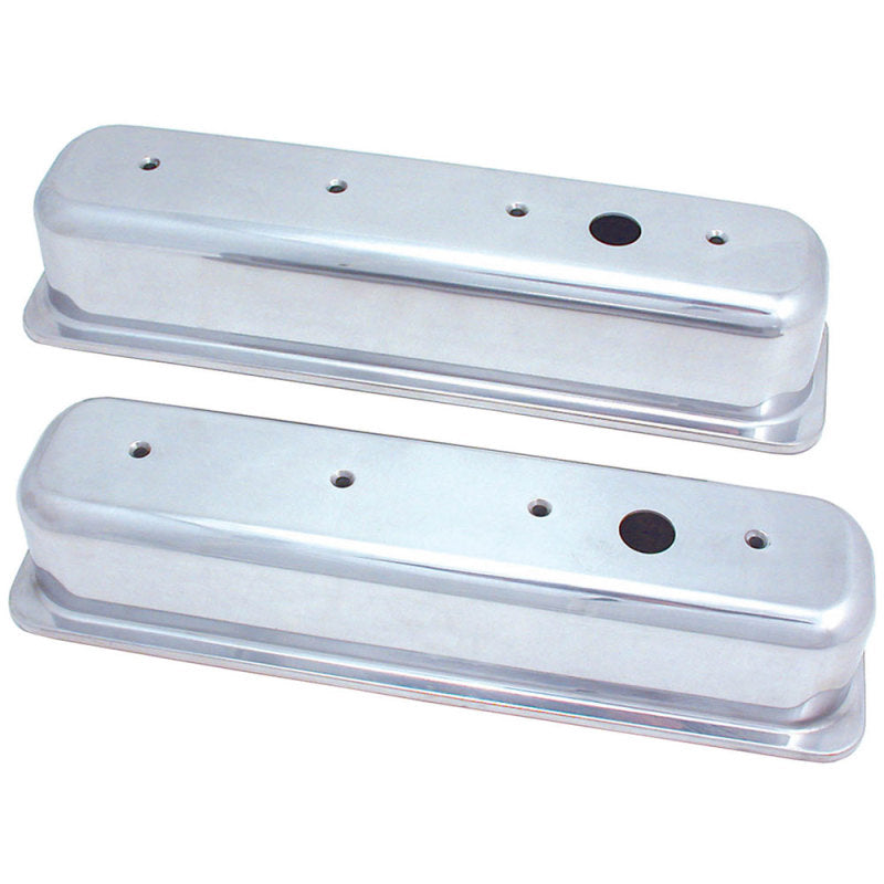 Spectre SB Chevy Center Bolt Tall Valve Cover Set - Polished Aluminum Valve Covers Spectre