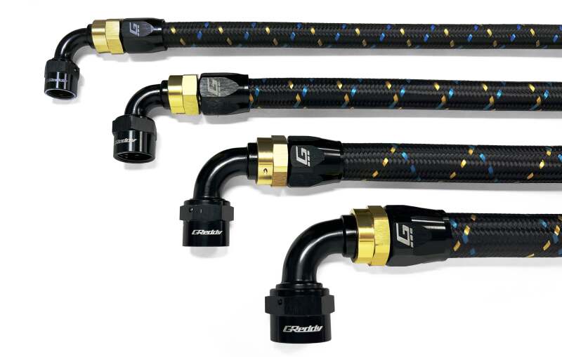 GReddy AN08 STRAIGHT HOSE END SWIVEL BLACK/GOLD ANODIZED Oil Line Kits GReddy