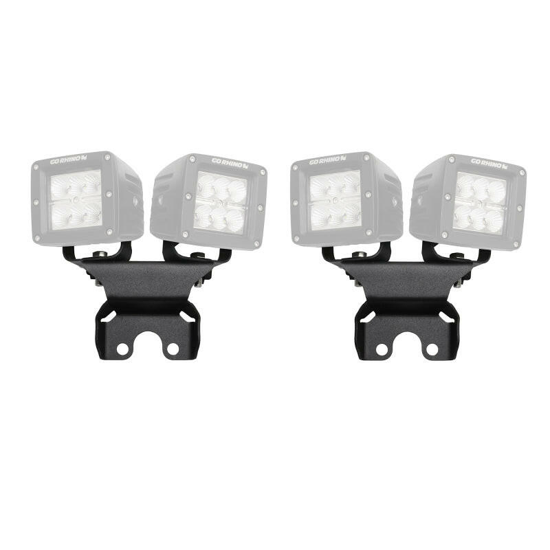Go Rhino 18-20 Jeep Wrangler JL/JLU Light Mount - One or Two 3in Cubes Light Mounts Go Rhino