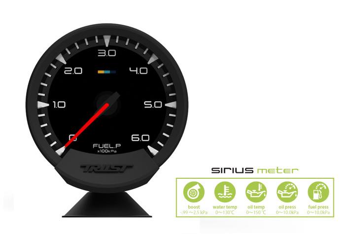 GReddy Sirius Meter - Fuel Pressure 0/6.0kPa 74mm Analog Gauge (w/Fuel Press Sensor & Harness Set) Gauges GReddy