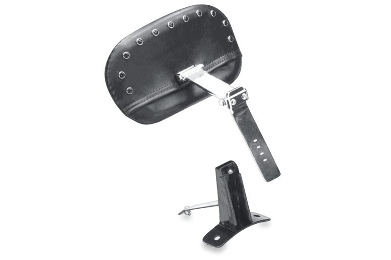 Mustang 08-21 Harley FL Touring Driver Backrest Kit w/Blk Pearl Studs- Black Backrests Mustang Motorcycle