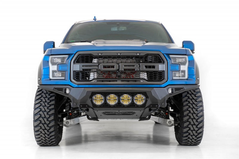 Addictive Desert Designs 17-20 Ford F-150 Raptor Bomber Front Bumper w/ 4 Rigid 360 6in Round Mounts Bumpers - Steel Addictive Desert Designs