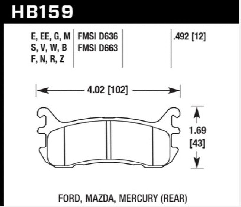 Hawk 03-05 Mazda Miata Rear ER-1 Brake Pad Set Brake Pads - Racing Hawk Performance