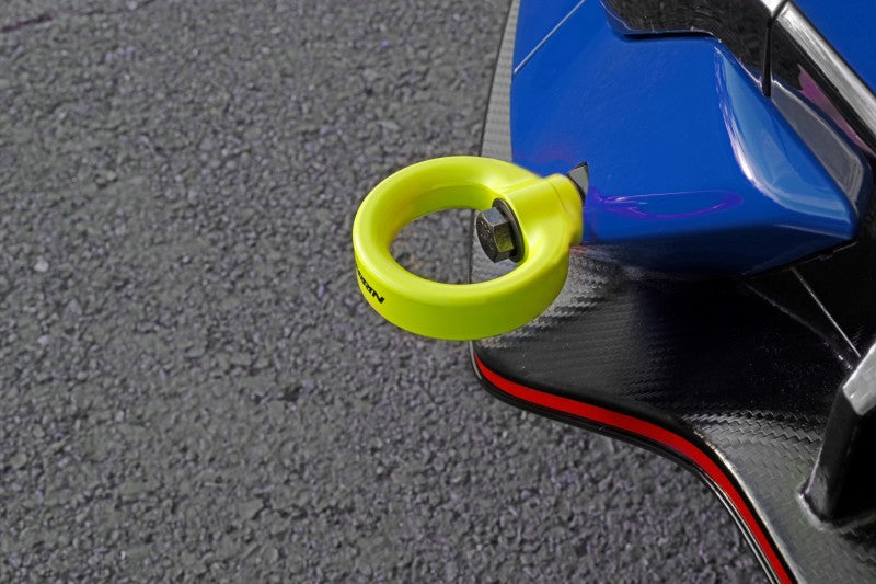 PERRIN 17-21 Honda Civic Si/Type R/Touring/Hatchback Tow Hook Kit Rear - Neon Yellow Tow Hooks Perrin Performance