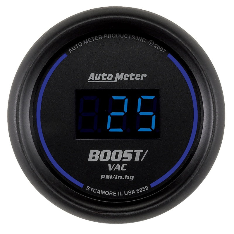 Autometer Cobalt Digital 52.4mm Black Vacuum/Boost Gauge Gauges AutoMeter