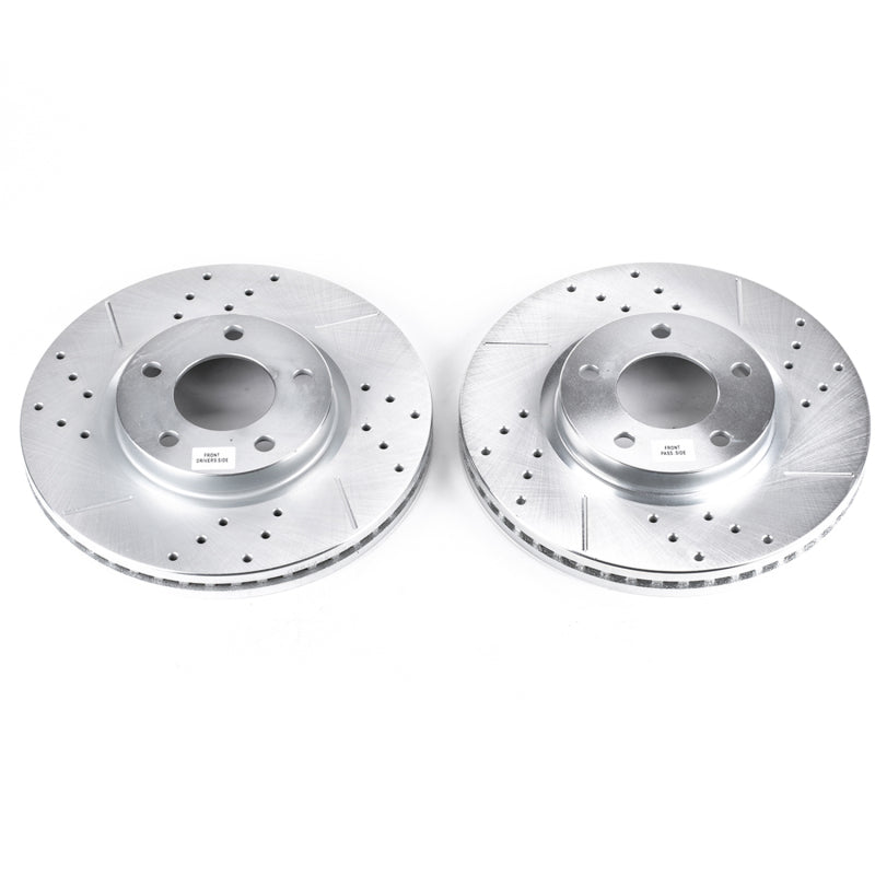 Power Stop 07-08 Ford Edge Front Evolution Drilled & Slotted Rotors - Pair Brake Rotors - Slot & Drilled PowerStop