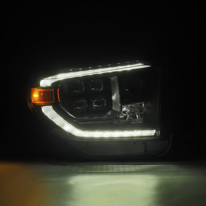 AlphaRex 14-21 Toyota Tundra NOVA-Series LED Proj Headlights Alpha-Blk w/Actv Light & Seq. Sig + DRL Headlights AlphaRex