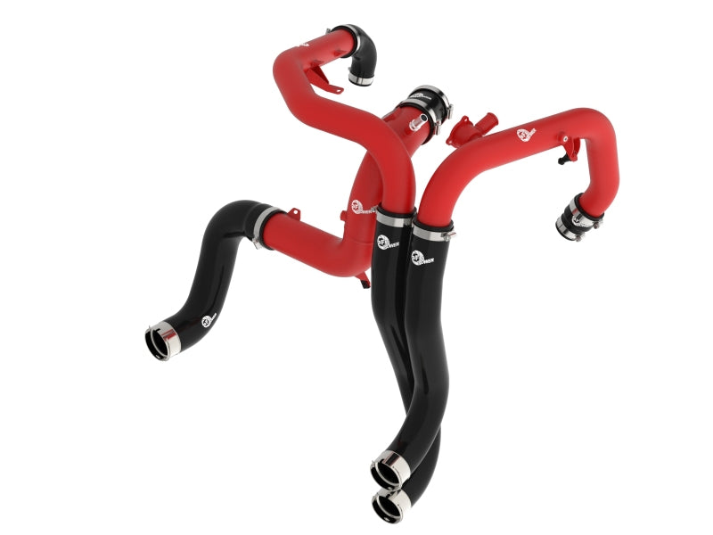 aFe 22-24 Ford Bronco Raptor BladeRunner Aluminum Hot and Cold Charge Pipe Kit Red Intercoolers aFe