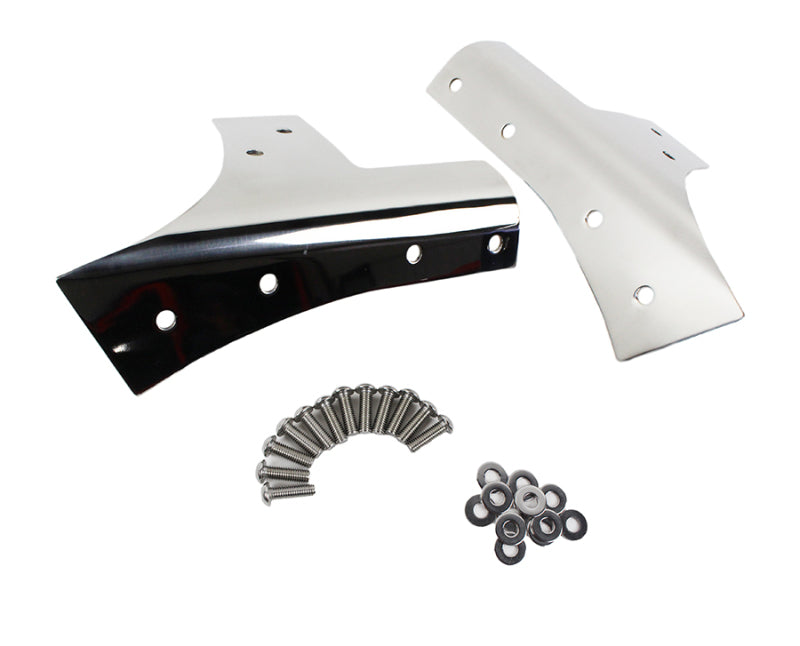 Kentrol 07-18 Jeep Wrangler JK Windshield Supports Pair - Polished Silver Windows Kentrol