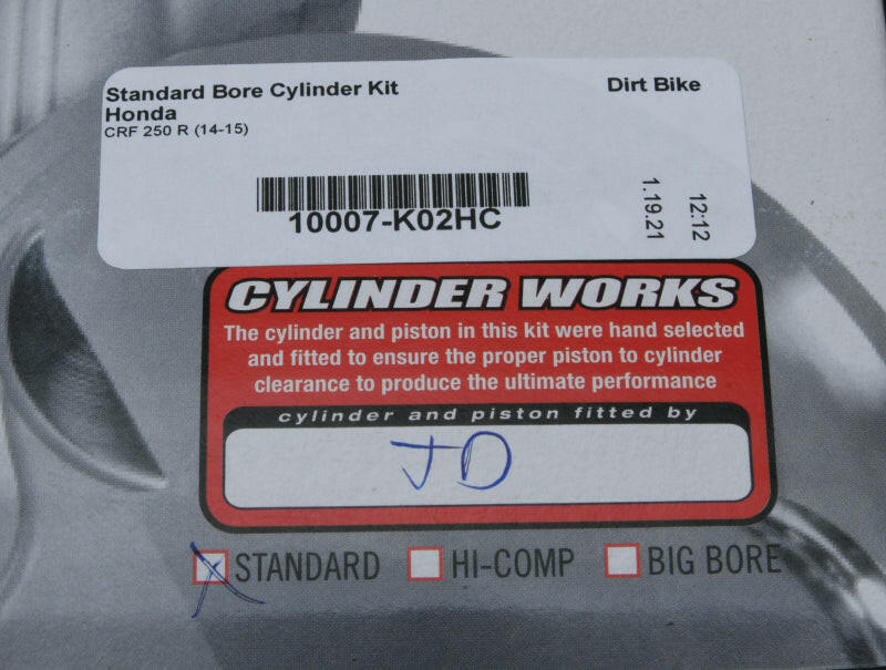 Cylinder Works 14-15 Honda CRF 250 R 250cc Standard Bore High Compression Cylinder Kit 14.1:1 Comp. Cylinder Kits Cylinder Works