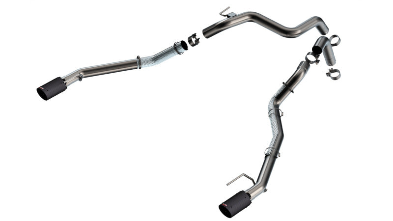 Borla 24-25 Ford Ranger Raptor 2.75in Tail Pipe Kit 4in Tip - Carbon Fiber Black Anodized Tips Borla