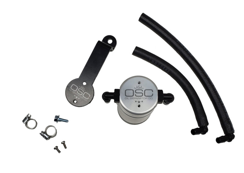 J&L 16-23 Toyota Tacoma 3.5L Driver Side Oil Separator 3.0 - Clear Anodized Oil Separators J&L