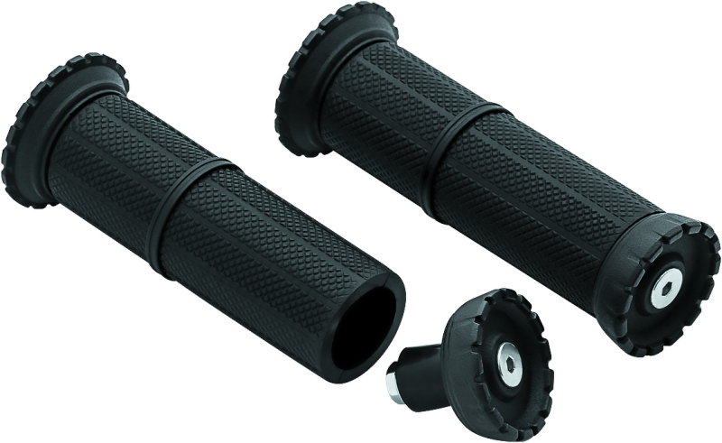Kuryakyn Riot Universal Grips 1in Satin Black Bolts Kuryakyn