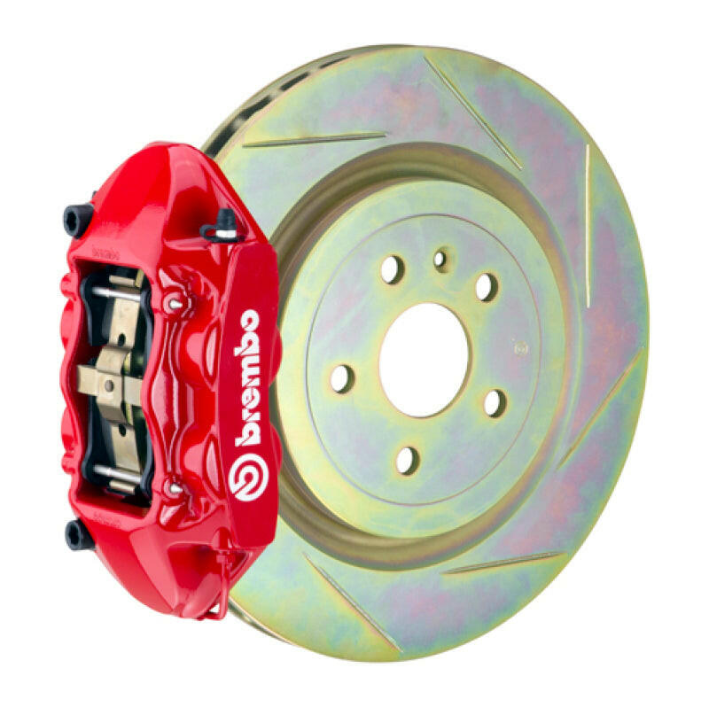 Brembo 08-13 C30 Front GT BBK 4 Piston Cast 336 x28 1pc Rotor Slotted Type-1-Red Brake Kits - Performance Slot Brembo