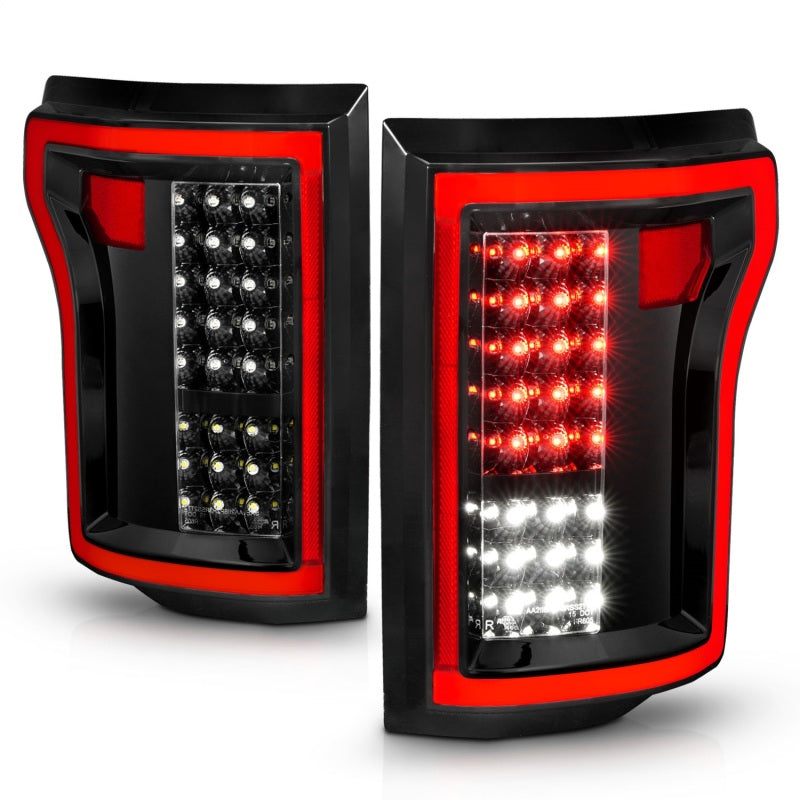 ANZO 2015-2016 Ford F-150 LED Taillights Black Tail Lights ANZO