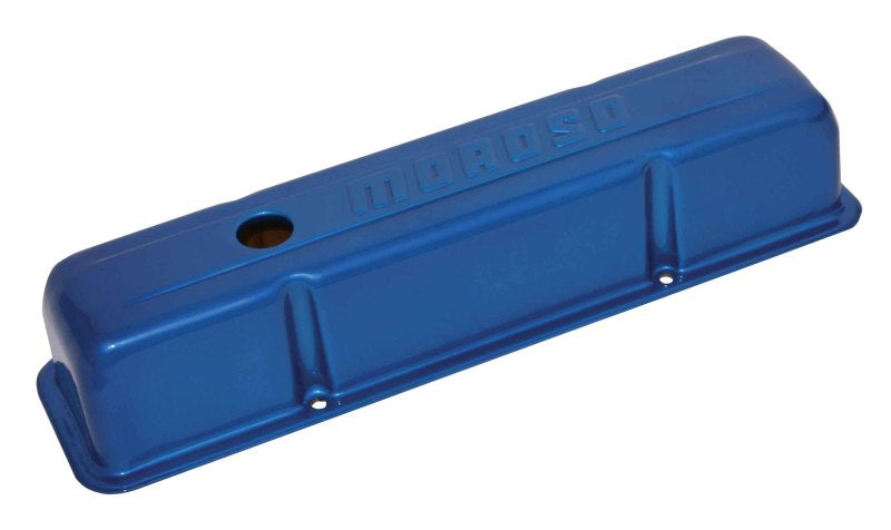 Moroso Chevrolet Small Block Valve Cover - Blue Powder Coat - Single Valve Covers Moroso