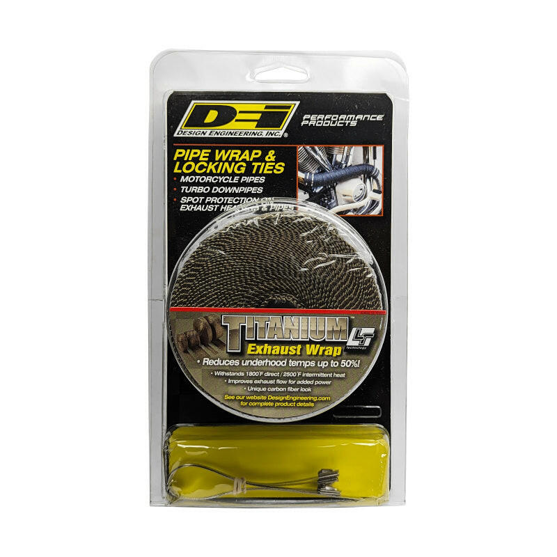 DEI Exhaust Wrap Kit - Pipe Wrap and Locking Tie - Titanium Exhaust Wrap DEI