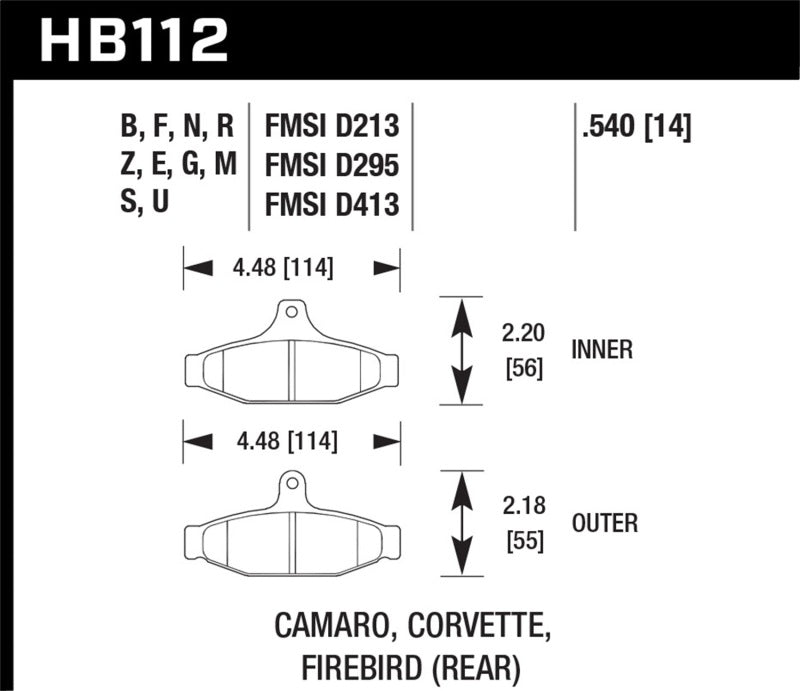 Hawk 84-96 Corvette /88.5-97 Pontiac Firebird HPS Street Rear Brake Pad Brake Pads - Performance Hawk Performance