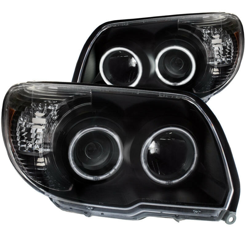 ANZO 2006-2009 Toyota 4Runner Projector Headlights w/ Halo Black Headlights ANZO
