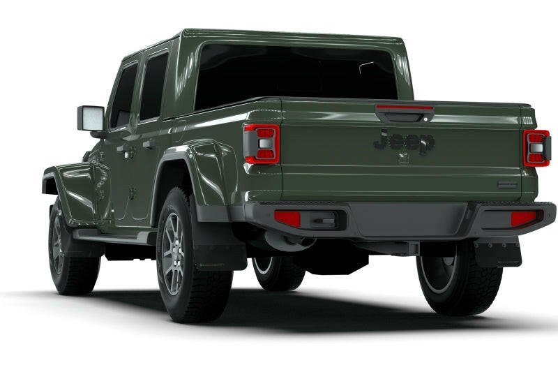Rally Armor 19-25 Jeep JT Gladiator (Mojave/Rubicon) Black Mud Flap w/Grey Logo Mud Flaps Rally Armor
