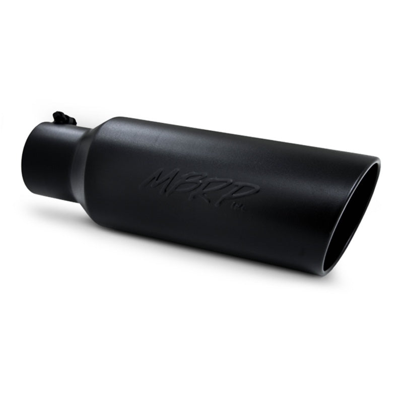 MBRP Universal Tip 6in OD Rolled End 4in Inlet 18in L Black Coated Exhaust Tip Tips MBRP