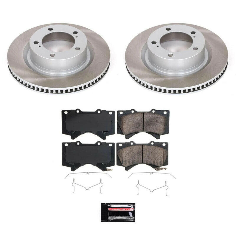 Power Stop 07-21 Toyota Tundra Front Semi-Coated Rotor Kit Brake Kits - Performance Blank PowerStop