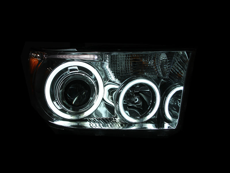 ANZO 2007-2013 Toyota Tundra Projector Headlights w/ Halo Chrome (CCFL) Headlights ANZO